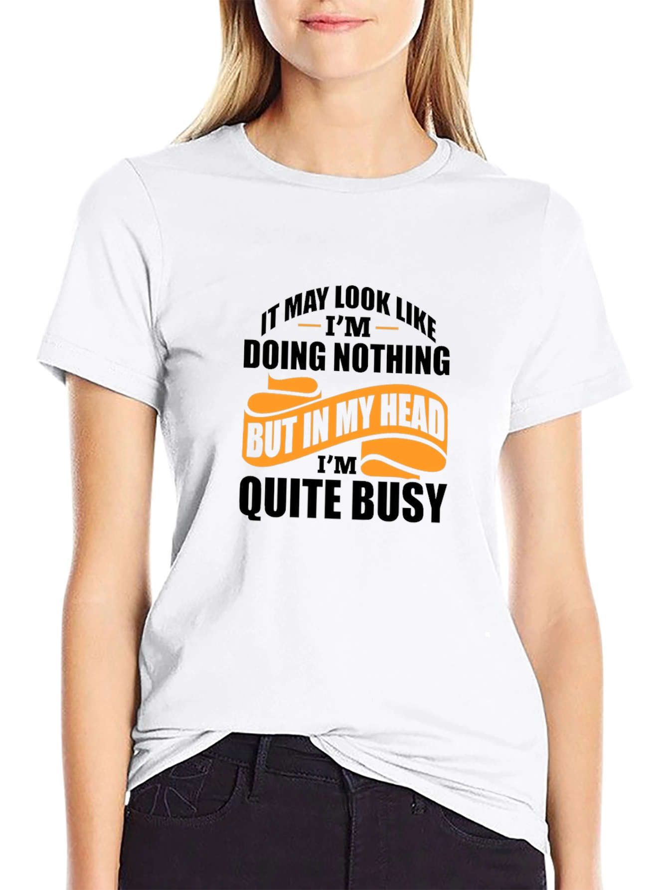 Funny Graphic Tee: Busy Mind Mens Black T-Shirt