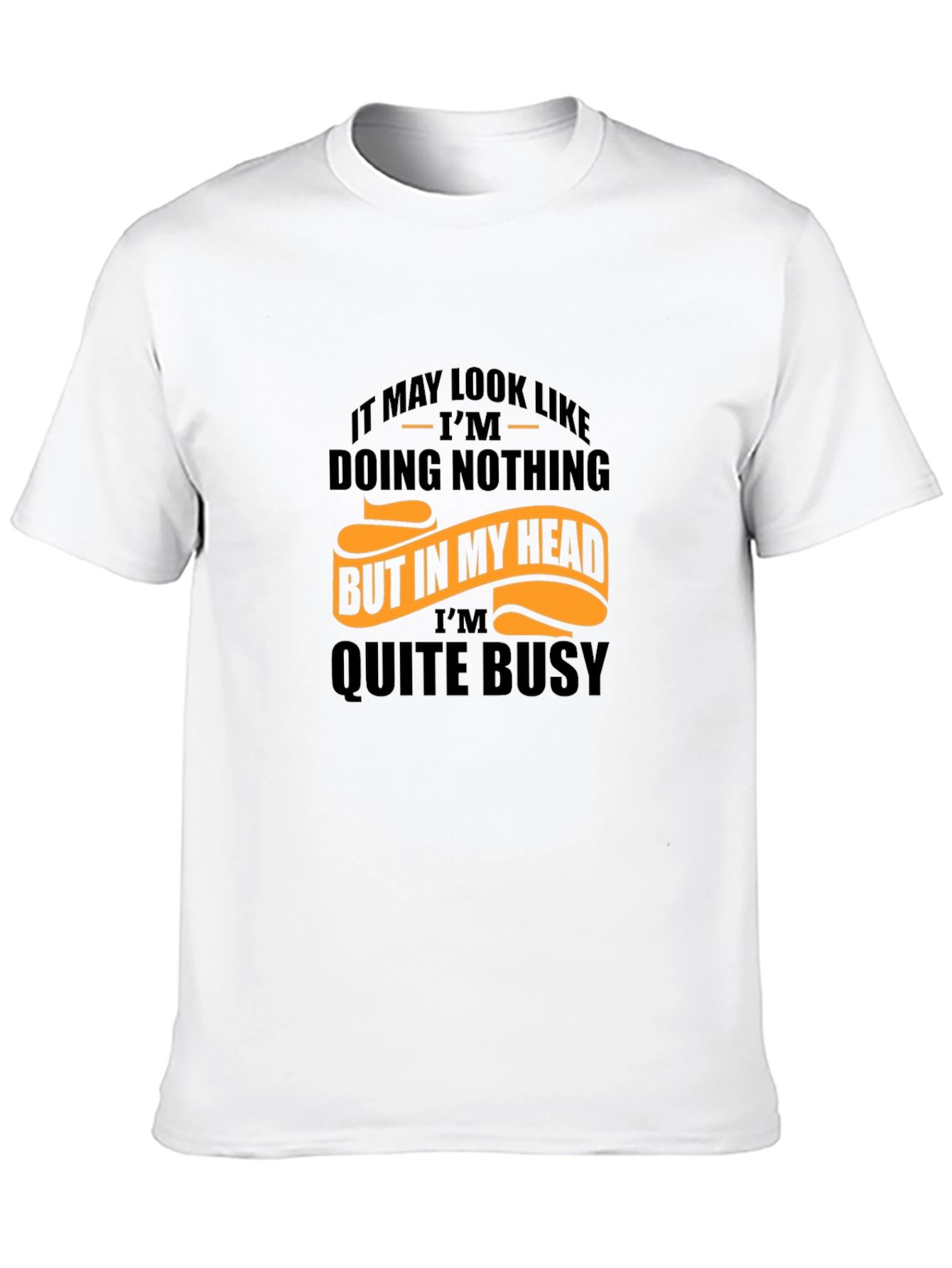 Funny Graphic Tee: Busy Mind Mens Black T-Shirt