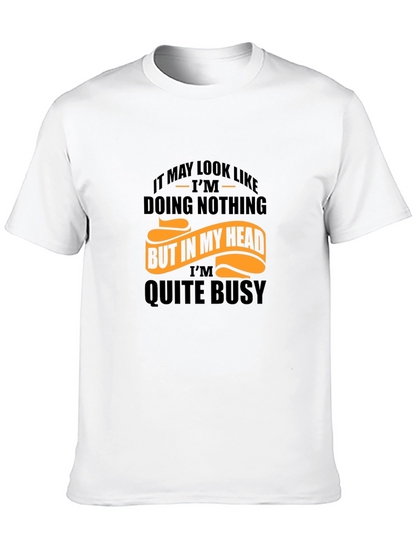 Funny Graphic Tee: Busy Mind Mens Black T-Shirt
