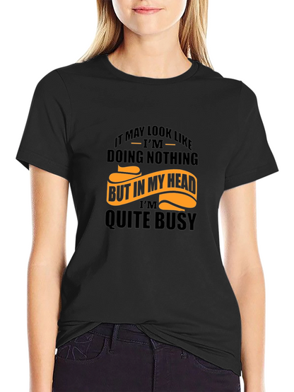 Funny Graphic Tee: Busy Mind Mens Black T-Shirt