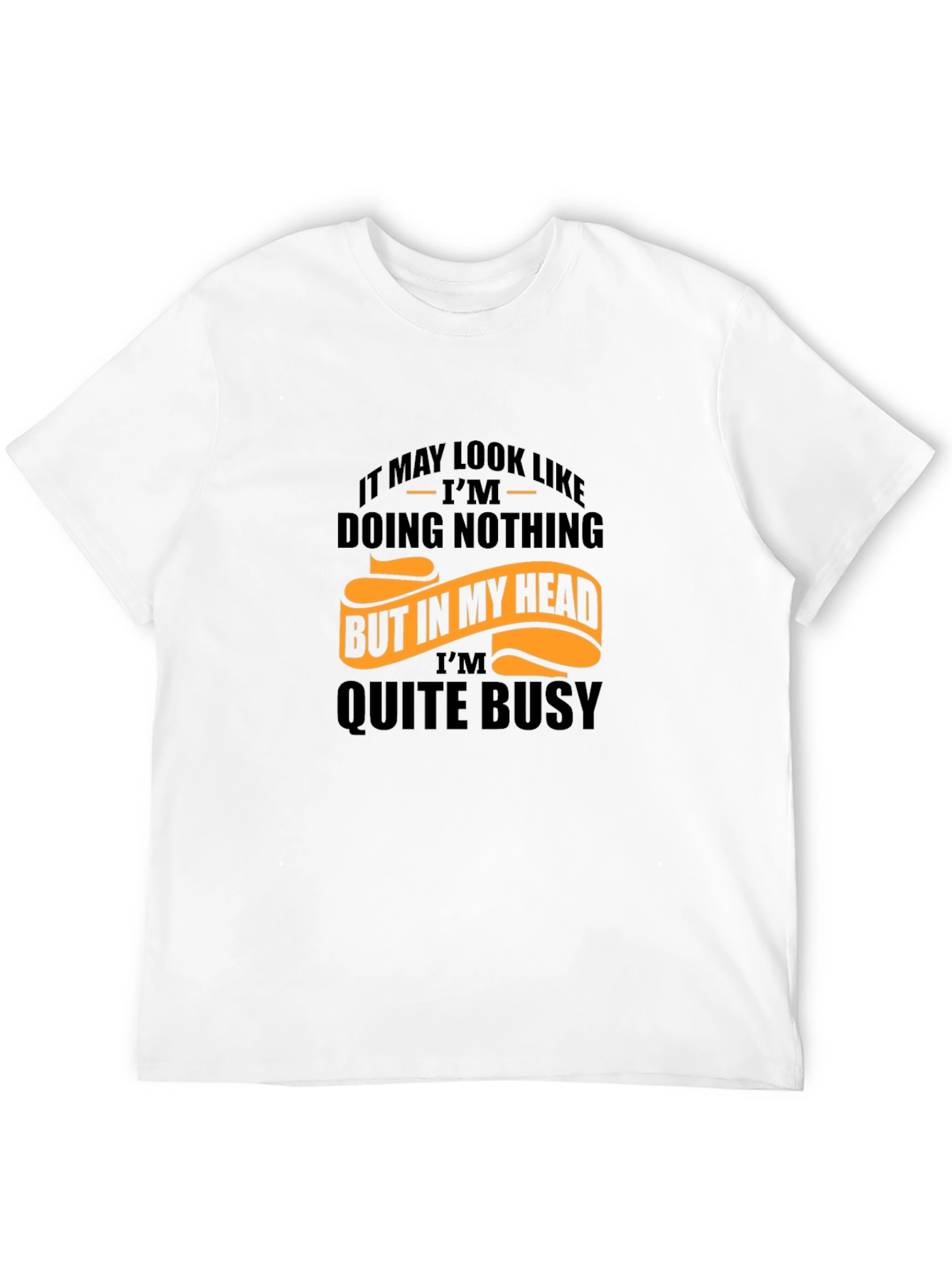 Funny Graphic Tee: Busy Mind Mens Black T-Shirt