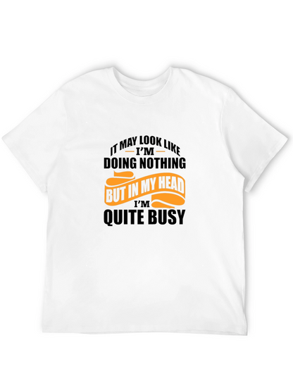 Funny Graphic Tee: Busy Mind Mens Black T-Shirt