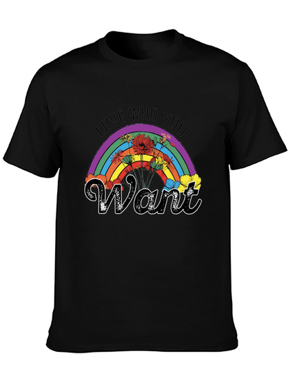 Love Who You Want Rainbow Floral T-Shirt