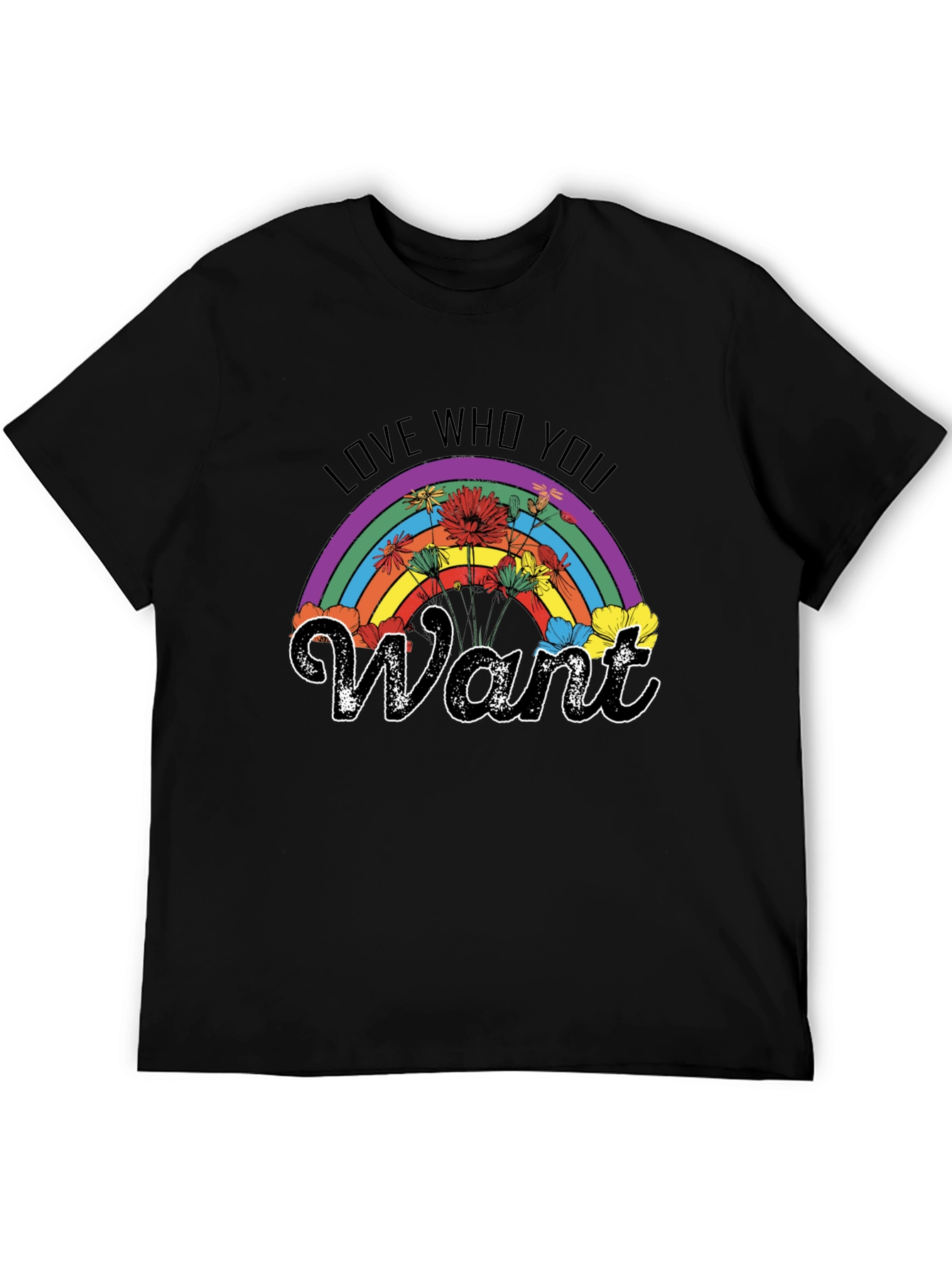 Love Who You Want Rainbow Floral T-Shirt
