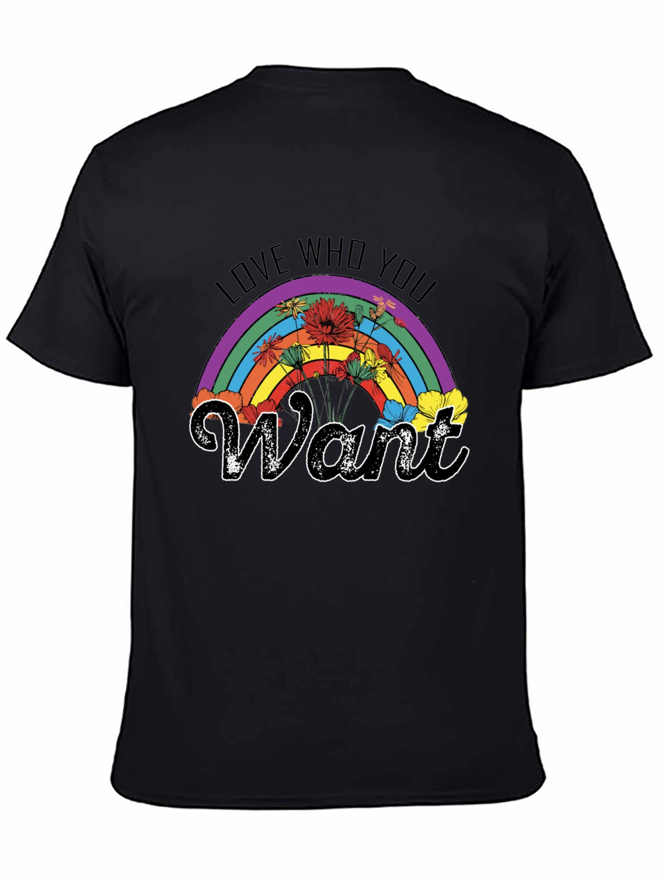 Love Who You Want Rainbow Floral T-Shirt