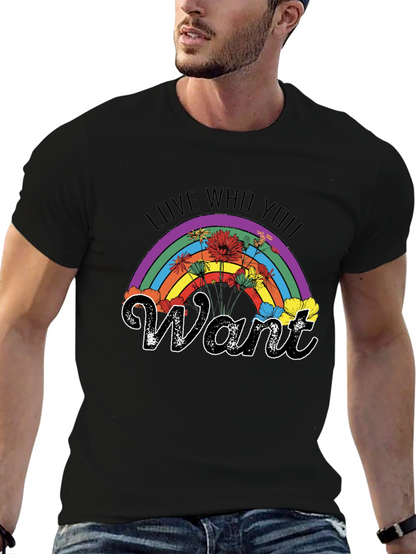Love Who You Want Rainbow Floral T-Shirt