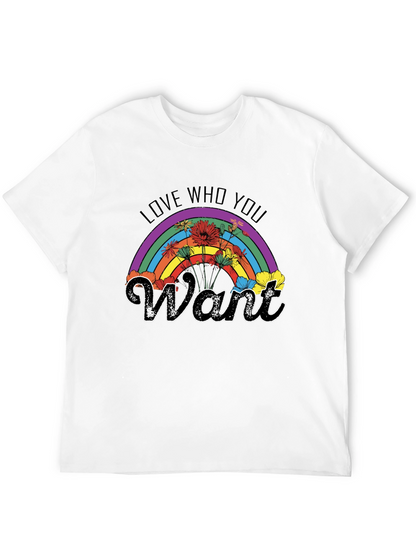 Love Who You Want Rainbow Floral T-Shirt