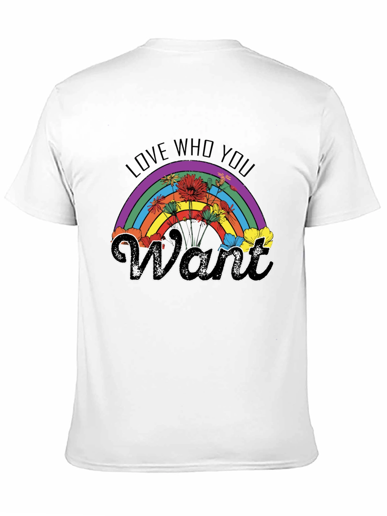 Love Who You Want Rainbow Floral T-Shirt