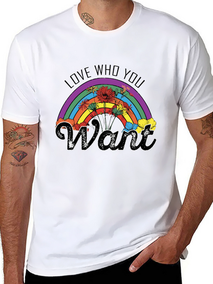 Love Who You Want Rainbow Floral T-Shirt