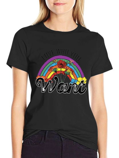 Love Who You Want Rainbow Floral T-Shirt