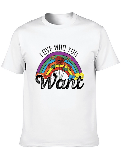 Love Who You Want Rainbow Floral T-Shirt