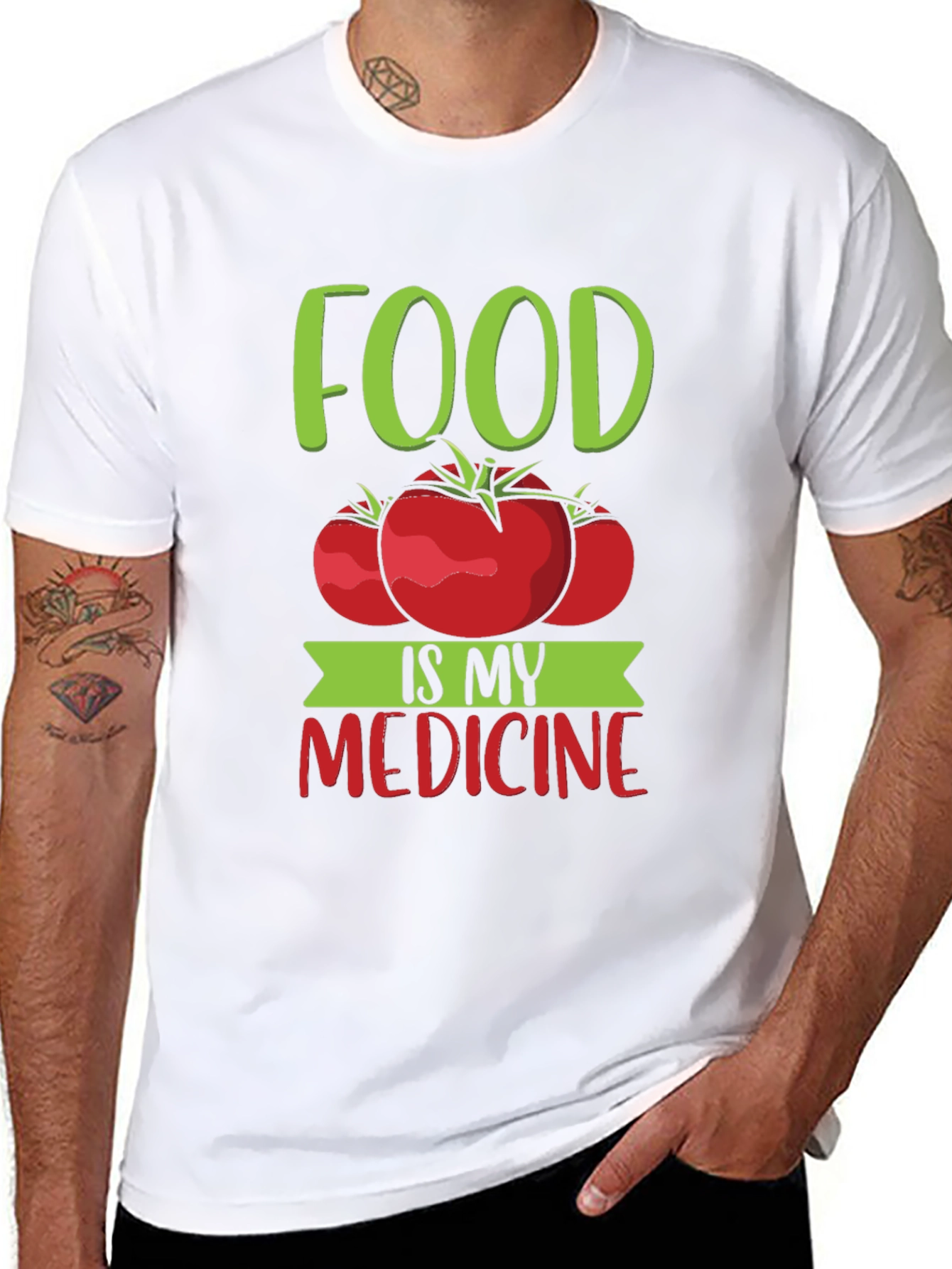 Food Is My Medicine T-Shirt - Tomato Graphic Tee
