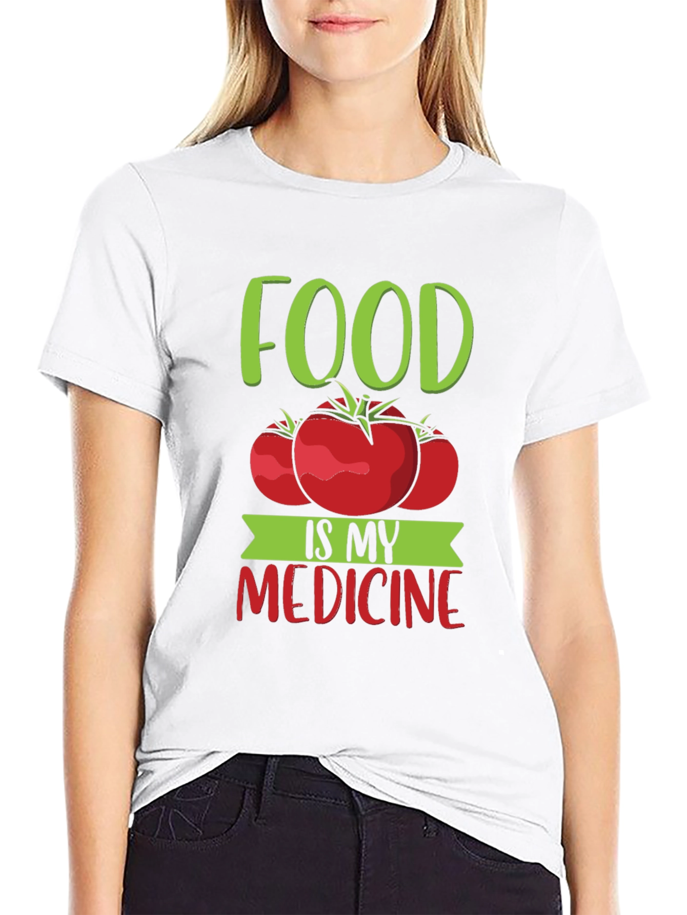 Food Is My Medicine T-Shirt - Tomato Graphic Tee