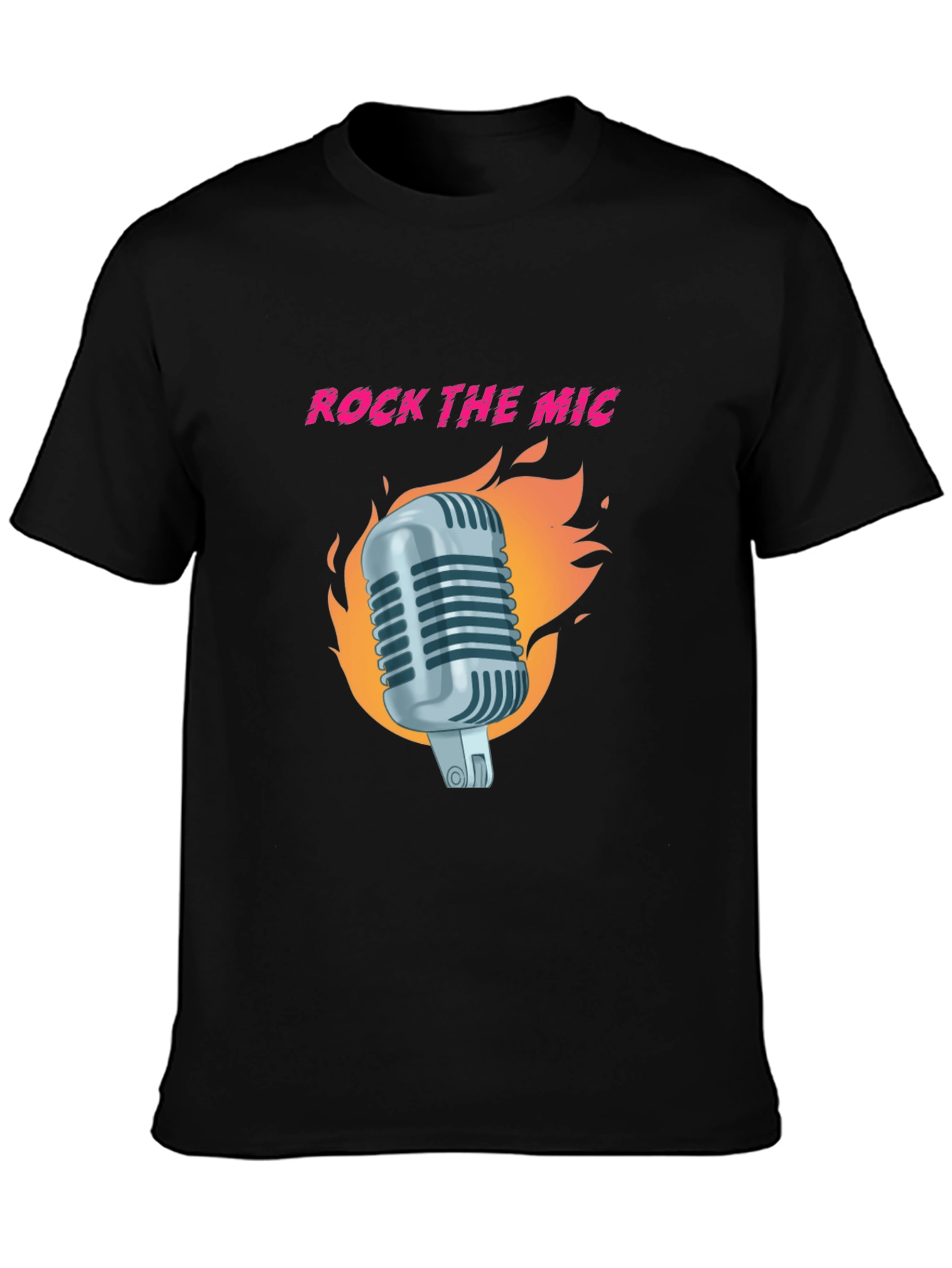 Rock the Mic Graphic T-Shirt - Black