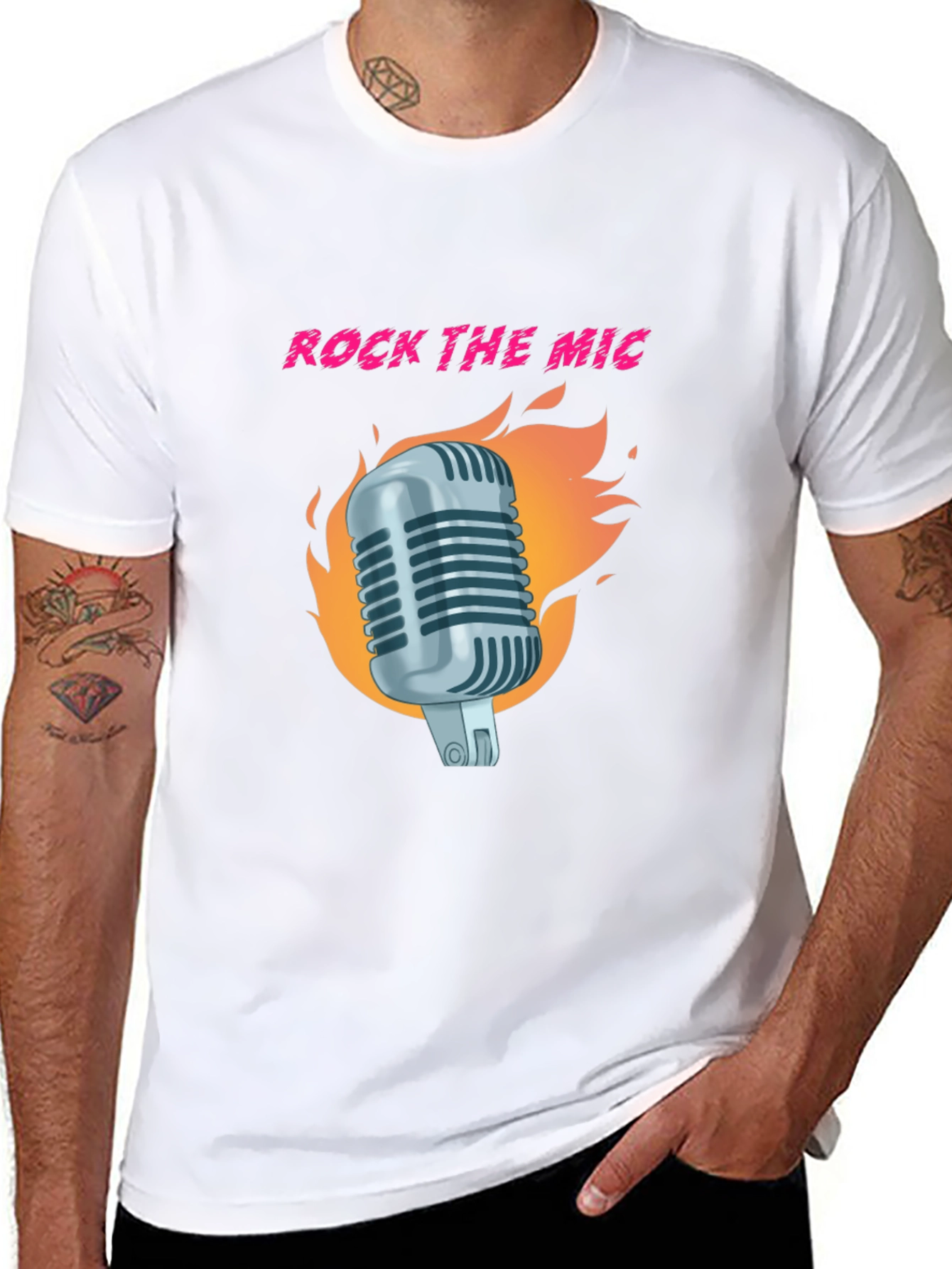 Rock the Mic Graphic T-Shirt - Black