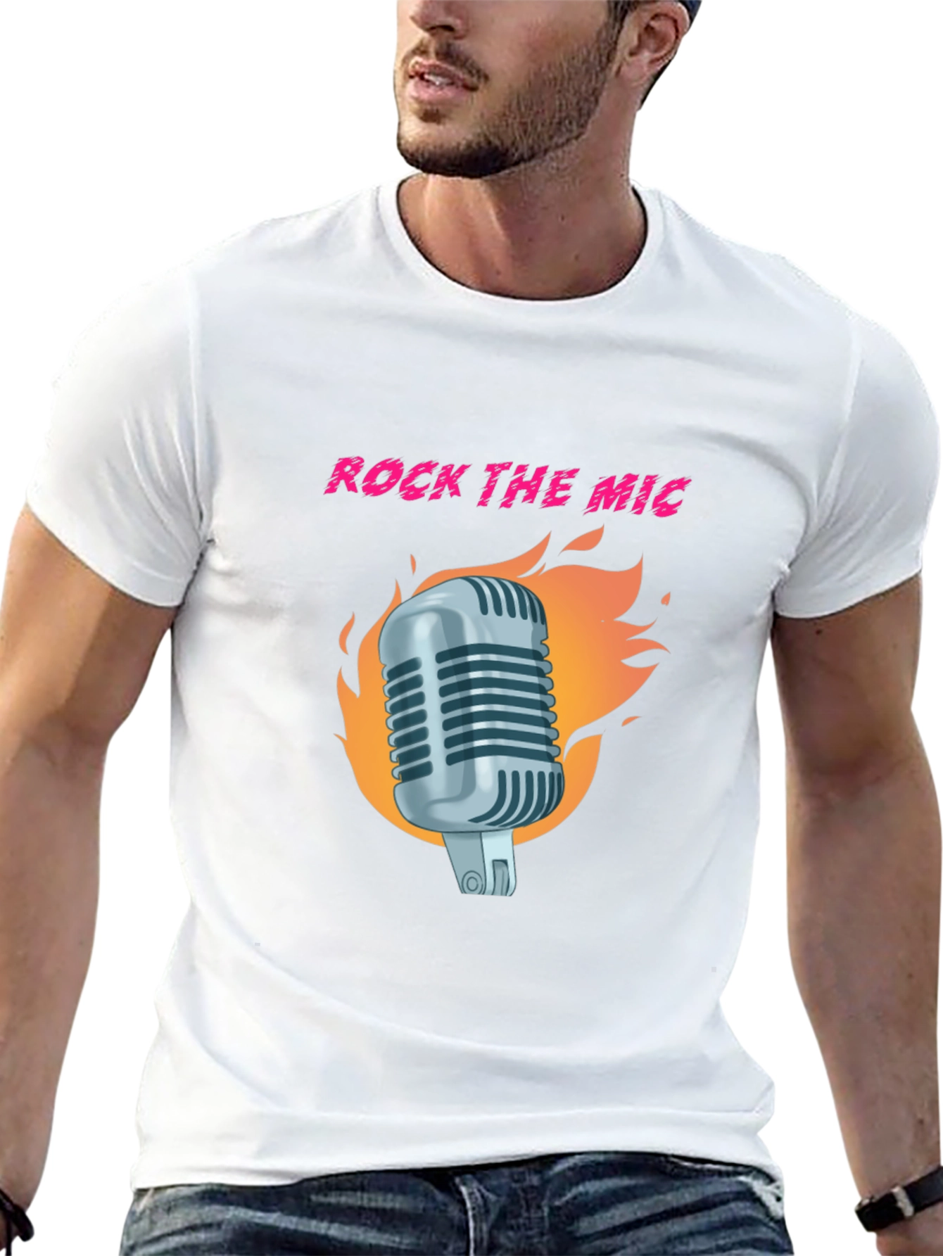 Rock the Mic Graphic T-Shirt - Black