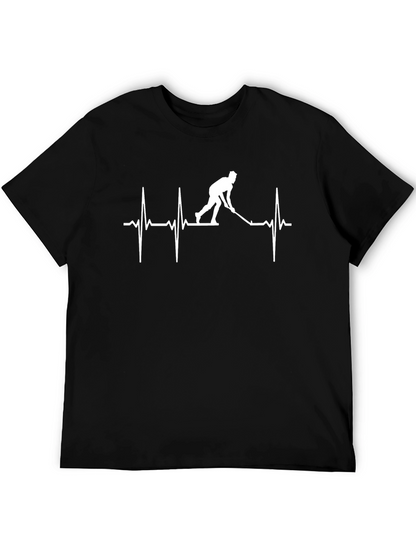 Hockey Heartbeat T-Shirt - Black Cotton Tee