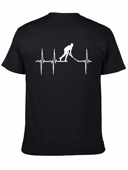 Hockey Heartbeat T-Shirt - Black Cotton Tee