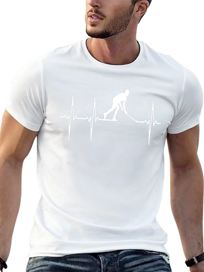Hockey Heartbeat T-Shirt - Black Cotton Tee