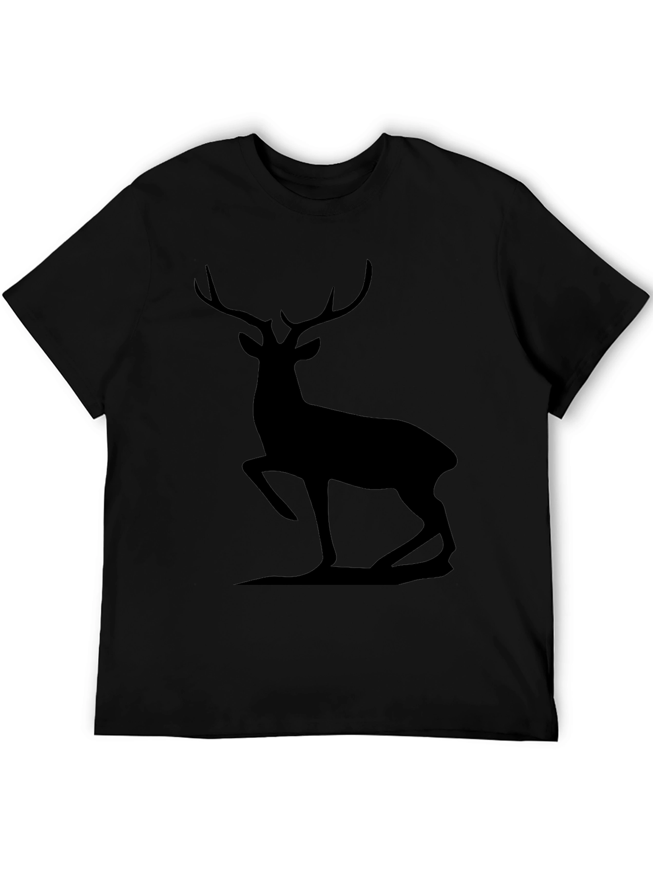 Mens Black Deer Silhouette Graphic Tee