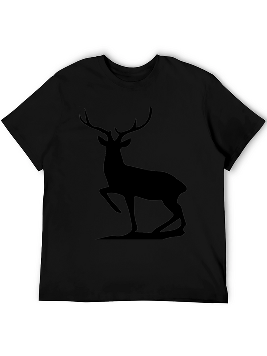 Mens Black Deer Silhouette Graphic Tee