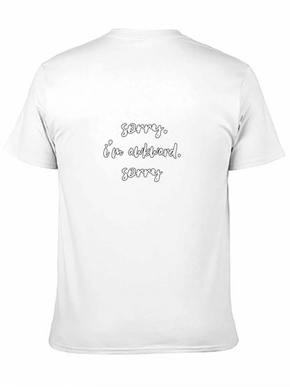 Awkward Sorry Graphic Tee - Black Cotton T-Shirt