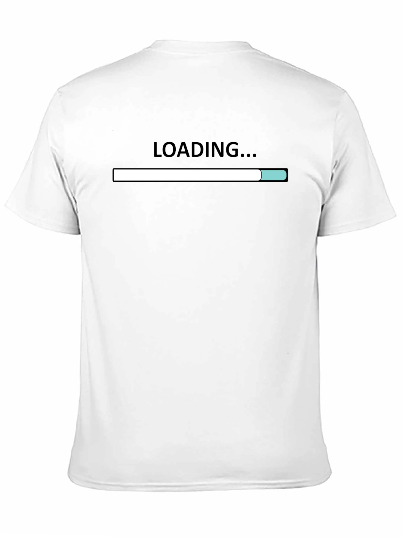 Loading Bar Graphic Tee - Black Cotton Casual Shirt