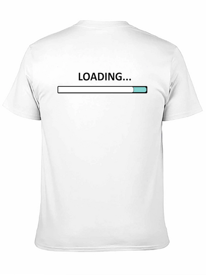 Loading Bar Graphic Tee - Black Cotton Casual Shirt