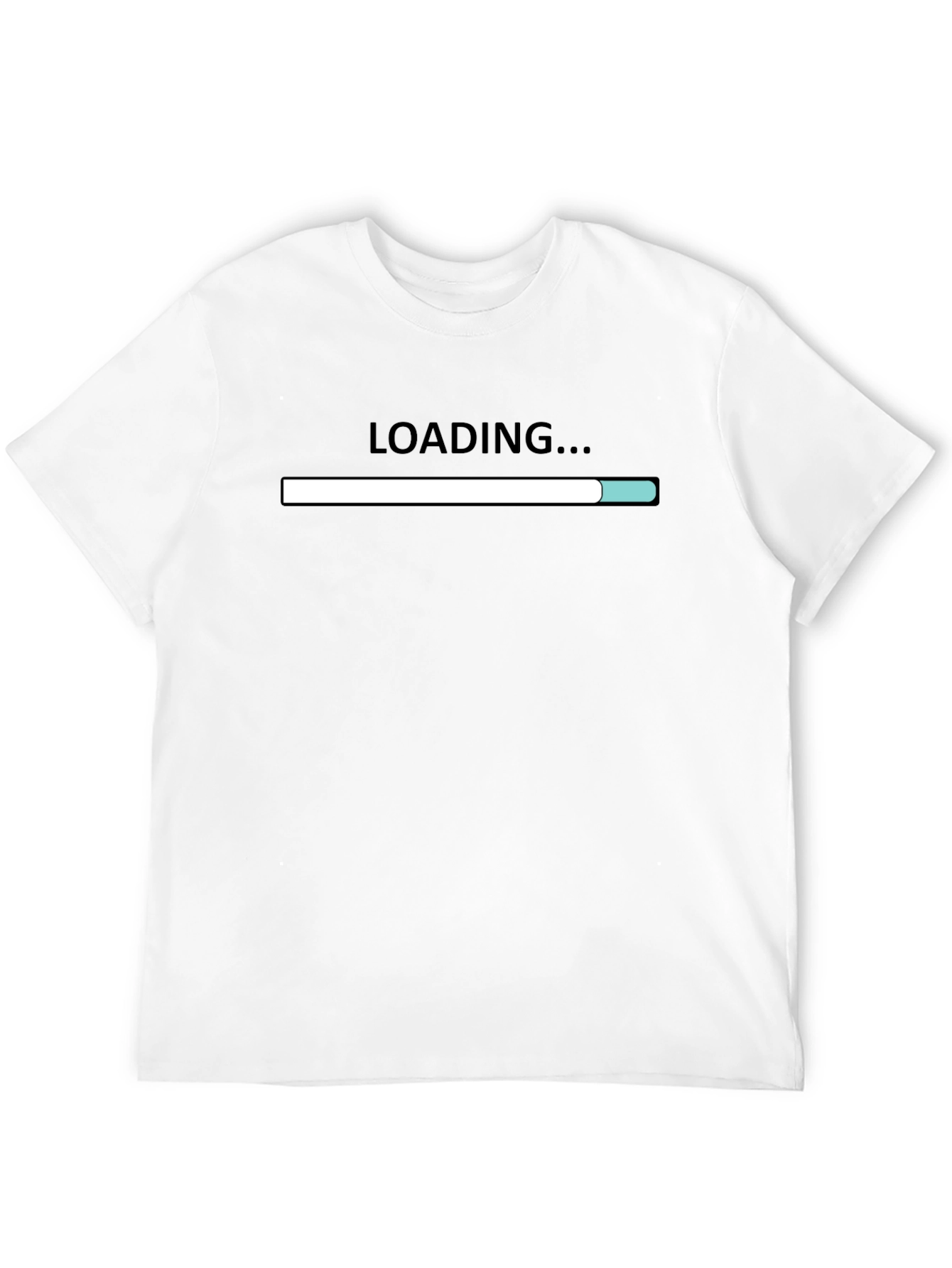 Loading Bar Graphic Tee - Black Cotton Casual Shirt