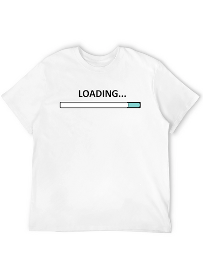 Loading Bar Graphic Tee - Black Cotton Casual Shirt