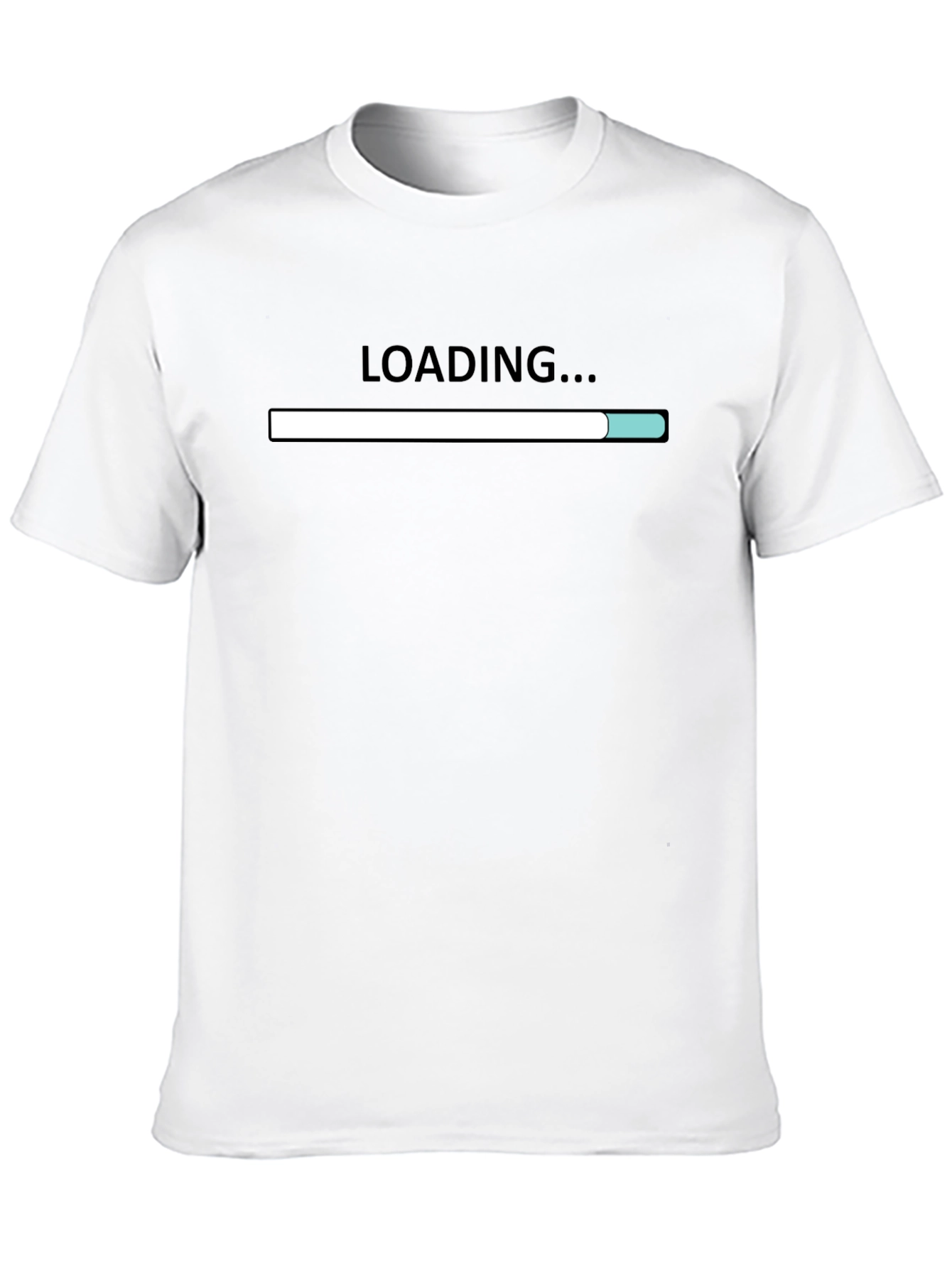 Loading Bar Graphic Tee - Black Cotton Casual Shirt