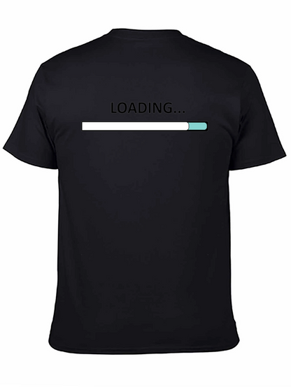 Loading Bar Graphic Tee - Black Cotton Casual Shirt