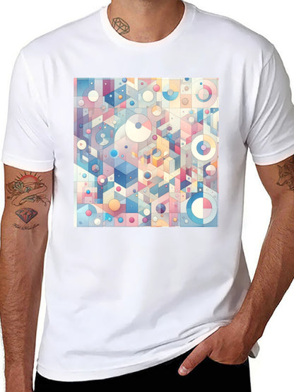 Geometric Dreamscape Tee - Artistic Print Casual Style