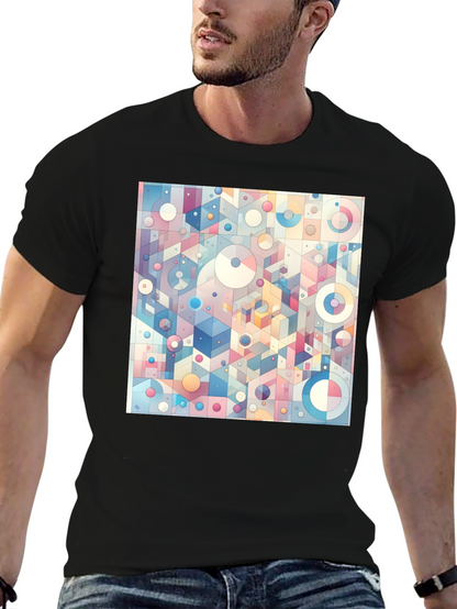 Geometric Dreamscape Tee - Artistic Print Casual Style
