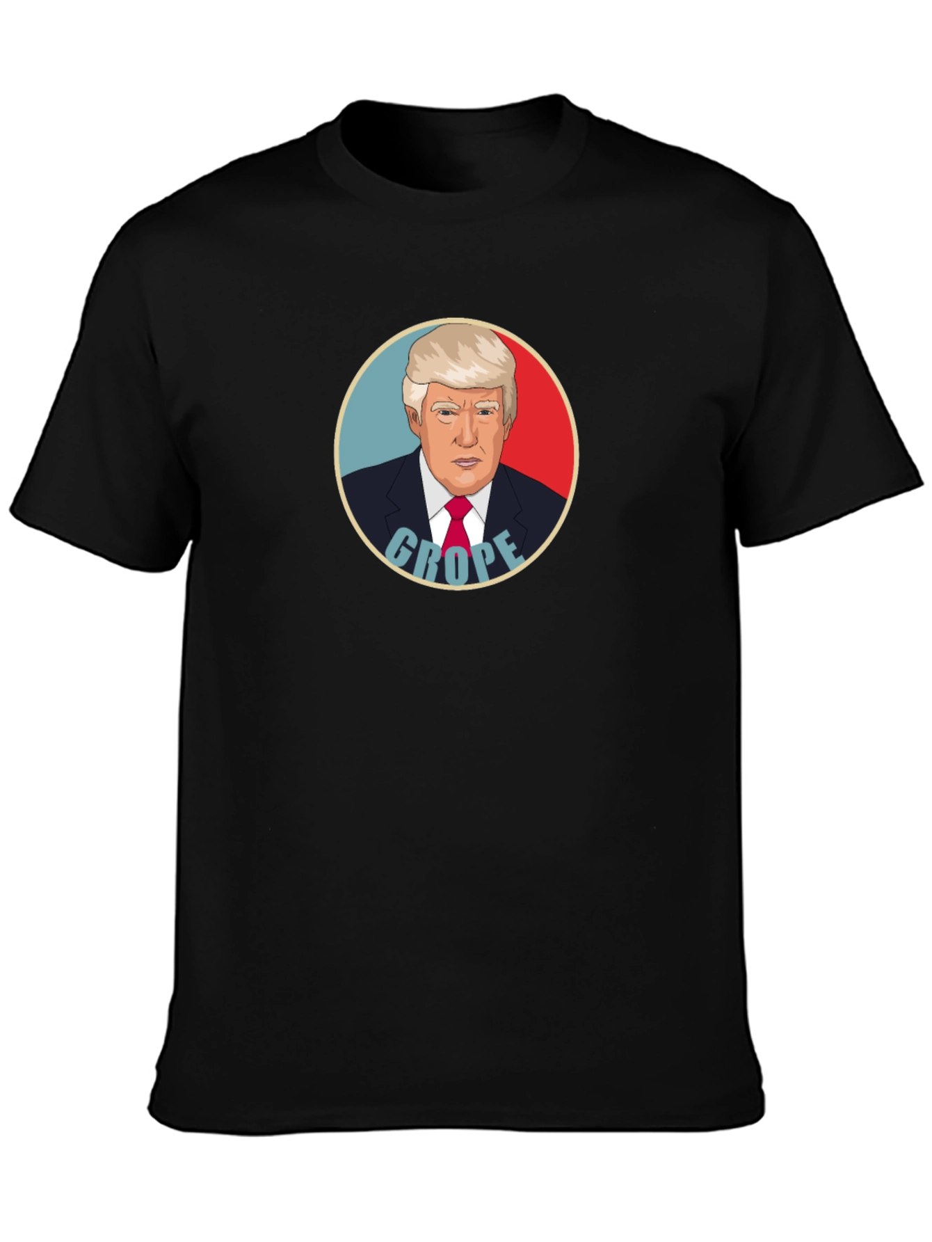 Satirical Trump Graphic T-Shirt - Black