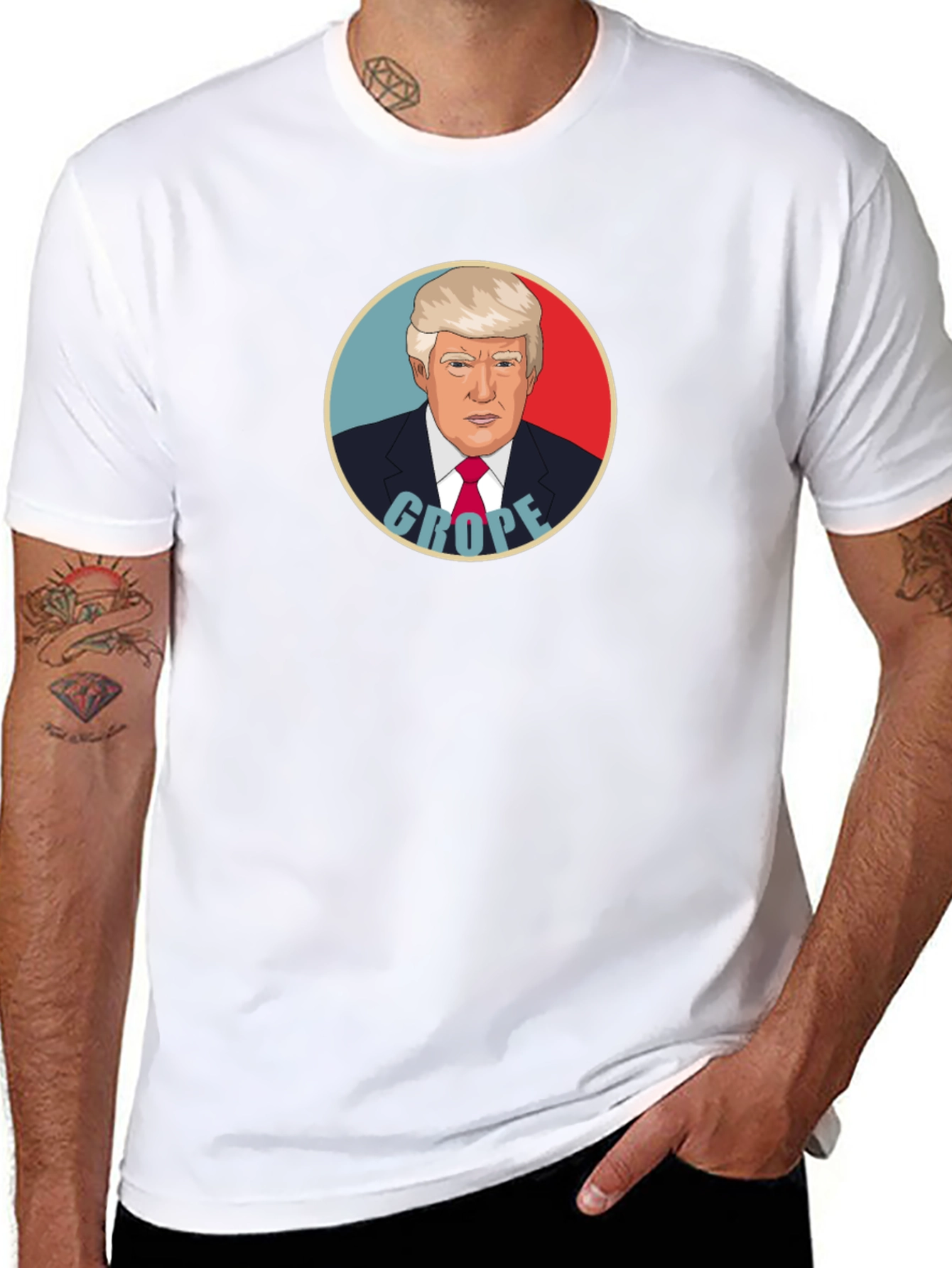 Satirical Trump Graphic T-Shirt - Black