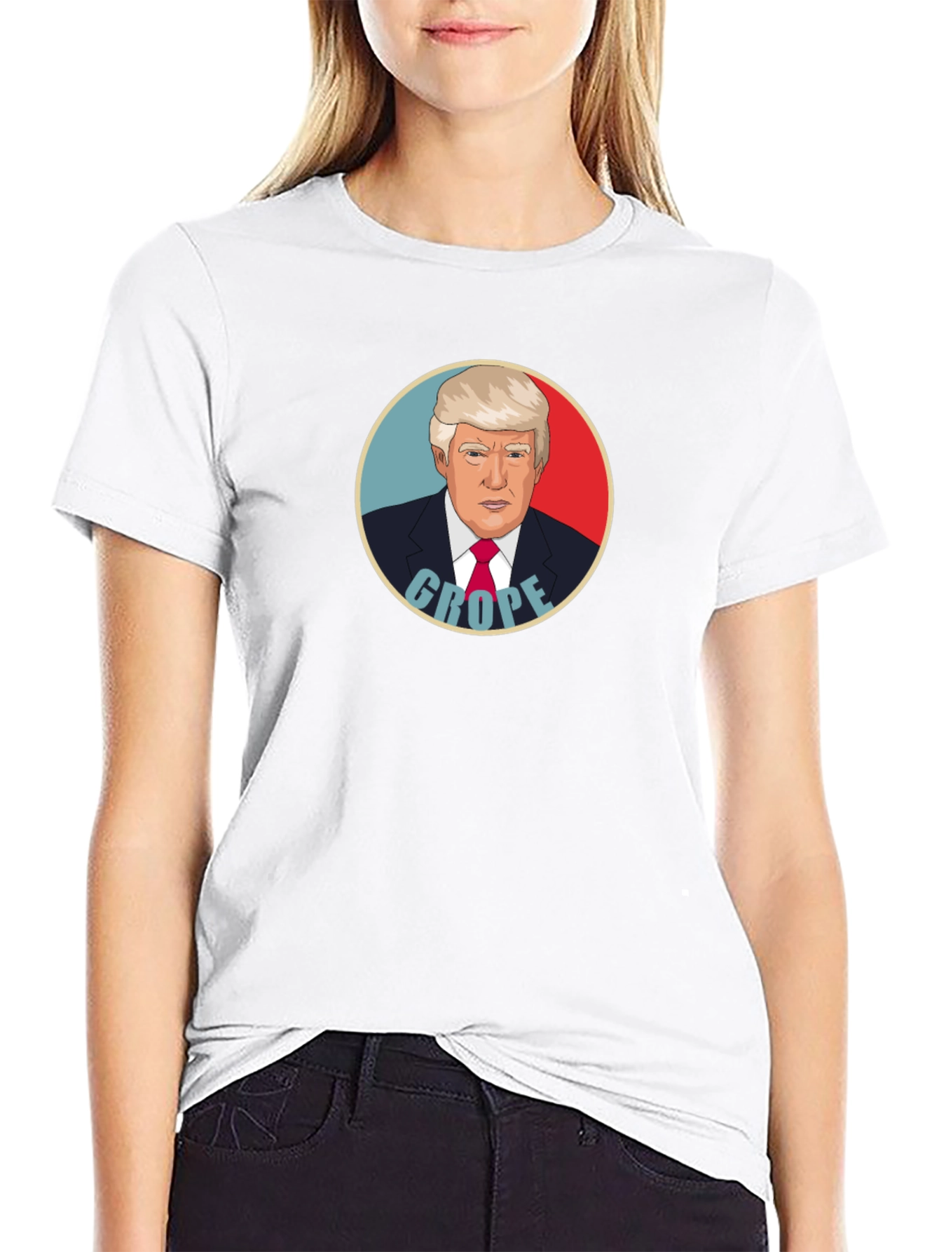 Satirical Trump Graphic T-Shirt - Black