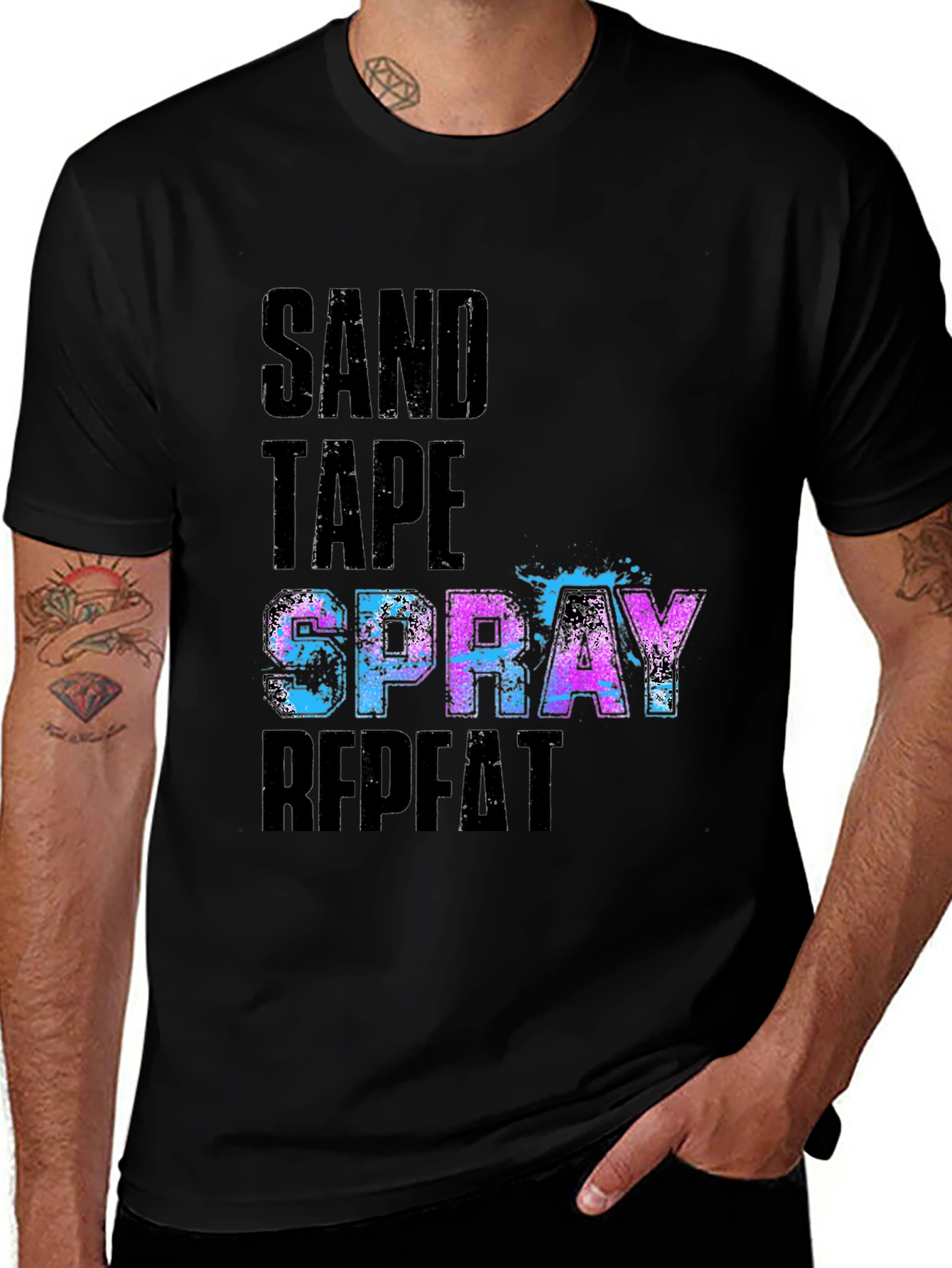 Sand Tape Spray Repeat Graphic Tee