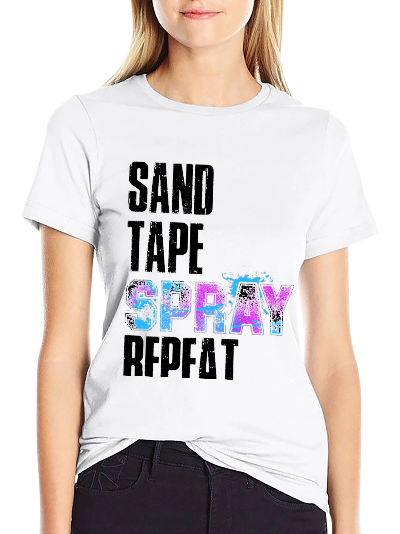 Sand Tape Spray Repeat Graphic Tee