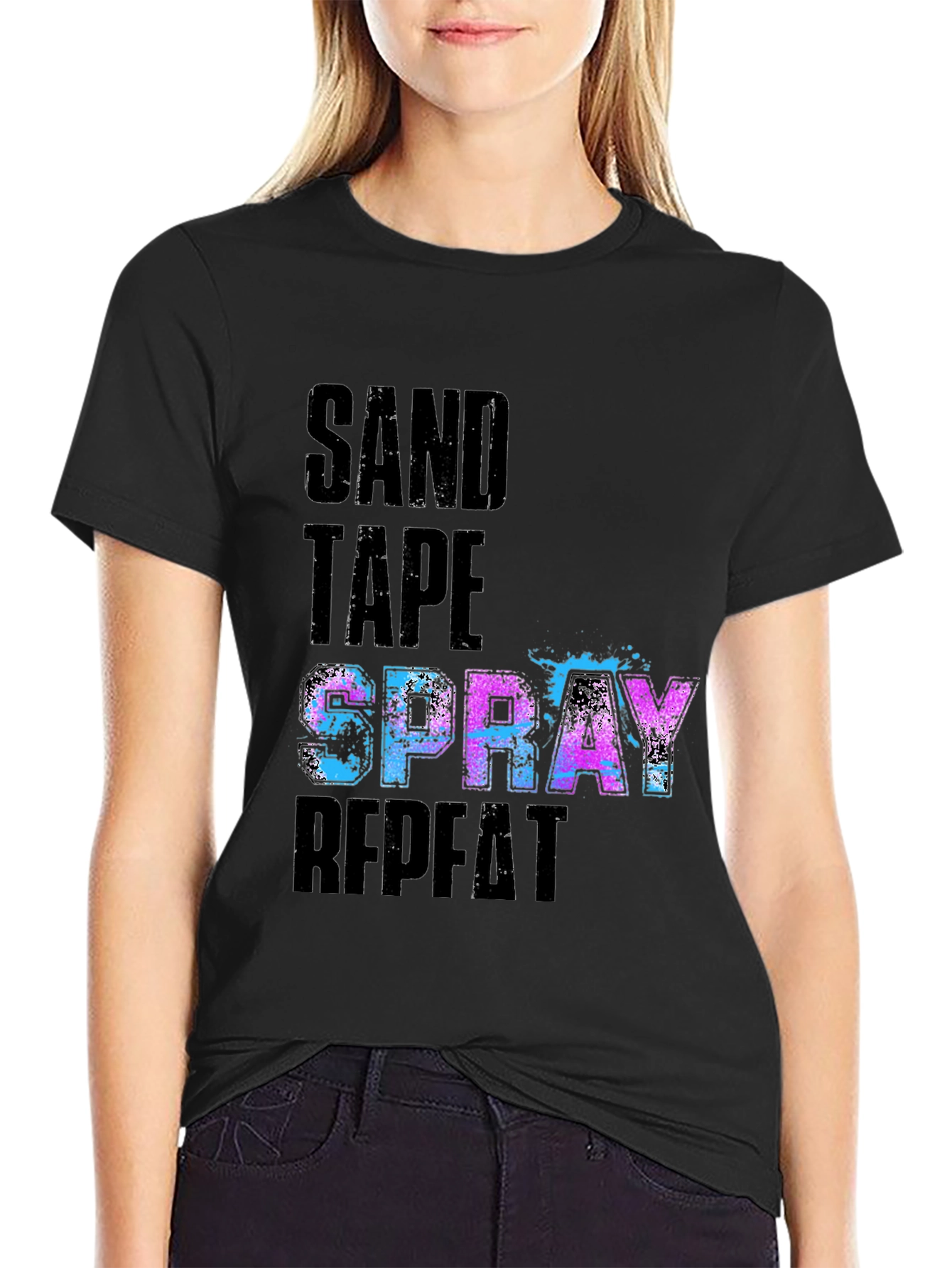Sand Tape Spray Repeat Graphic Tee