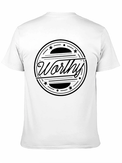Worthy Graphic Print Black Cotton T-Shirt