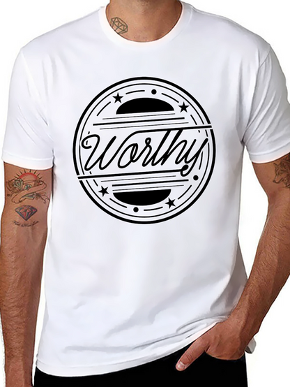 Worthy Graphic Print Black Cotton T-Shirt