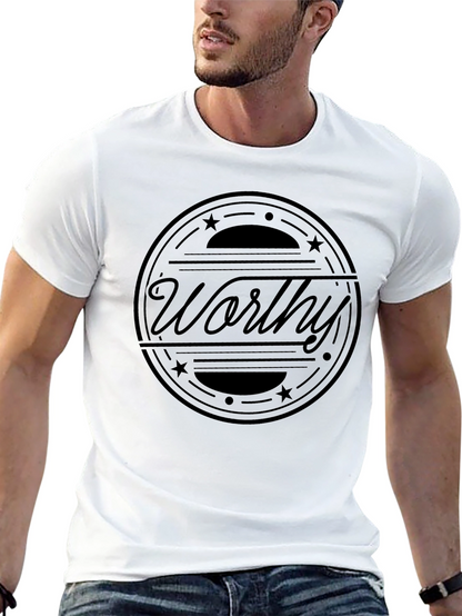 Worthy Graphic Print Black Cotton T-Shirt