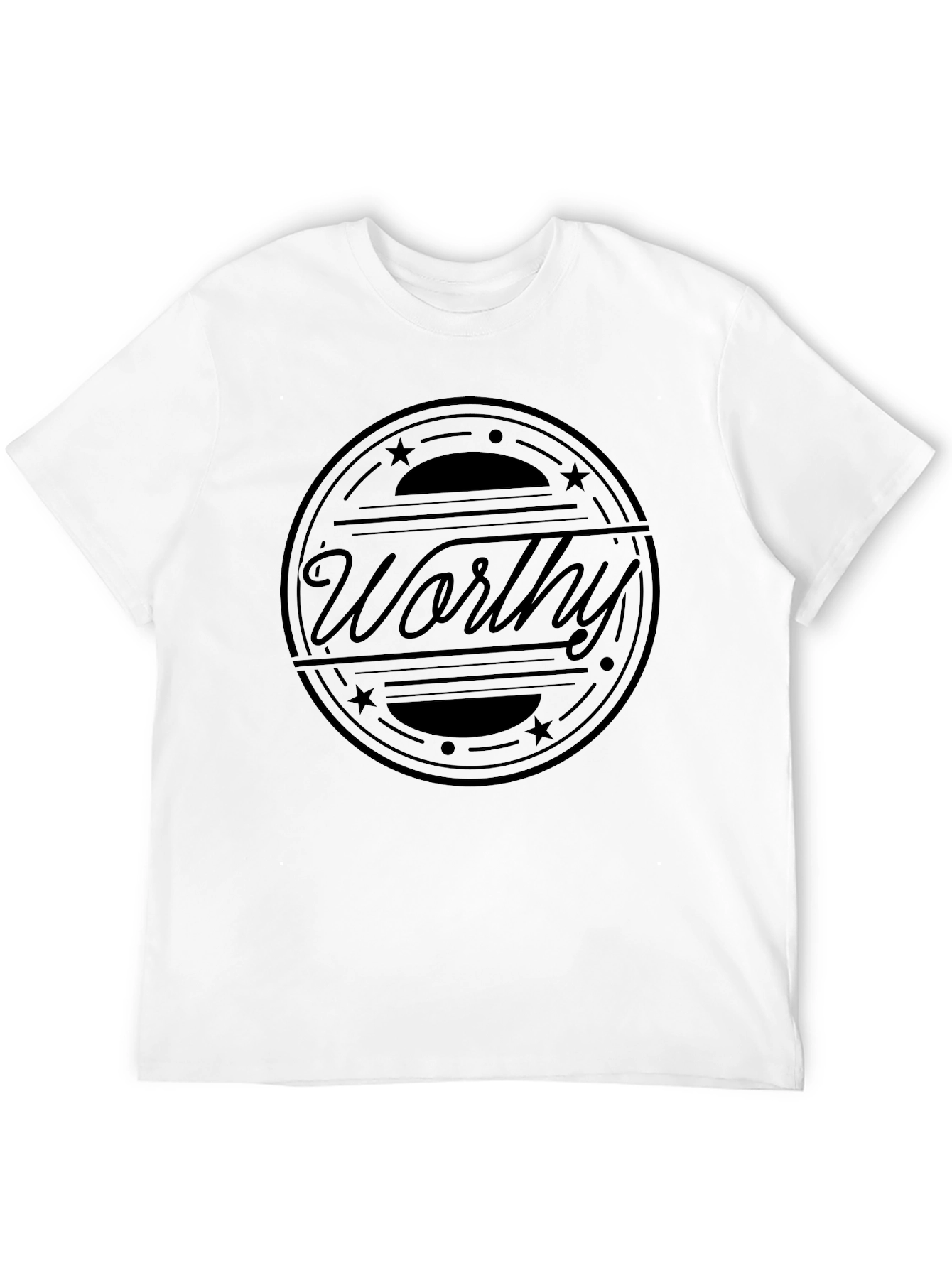 Worthy Graphic Print Black Cotton T-Shirt