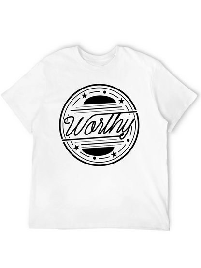 Worthy Graphic Print Black Cotton T-Shirt
