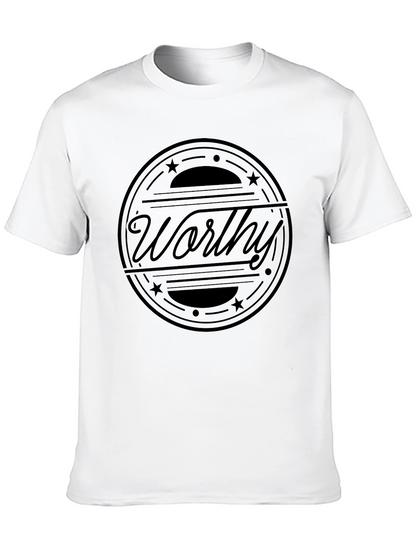 Worthy Graphic Print Black Cotton T-Shirt