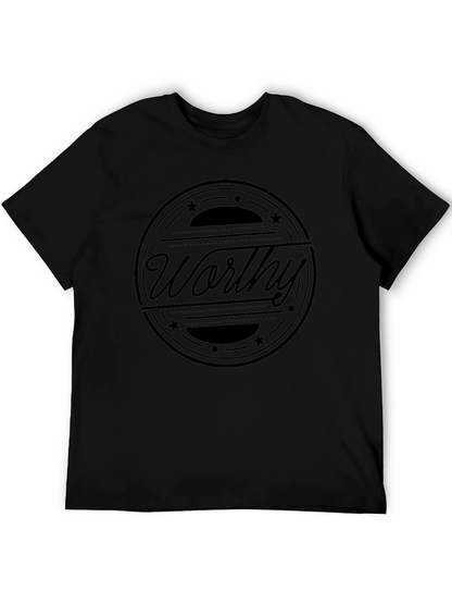 Worthy Graphic Print Black Cotton T-Shirt