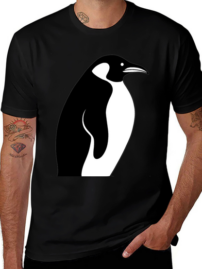 Penguin Graphic Tee - Stylish Black Cotton T-Shirt