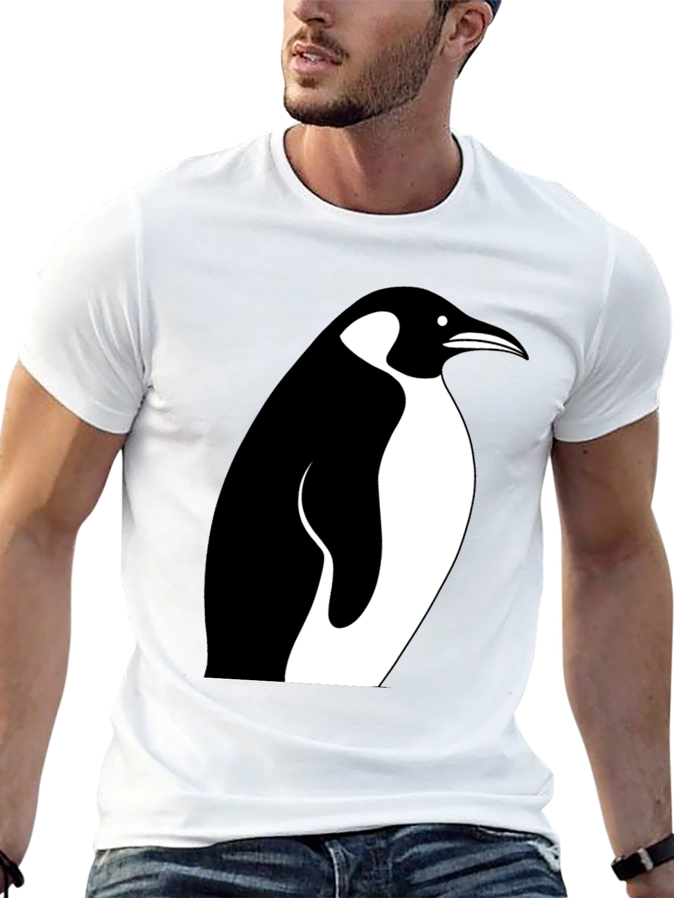 Penguin Graphic Tee - Stylish Black Cotton T-Shirt