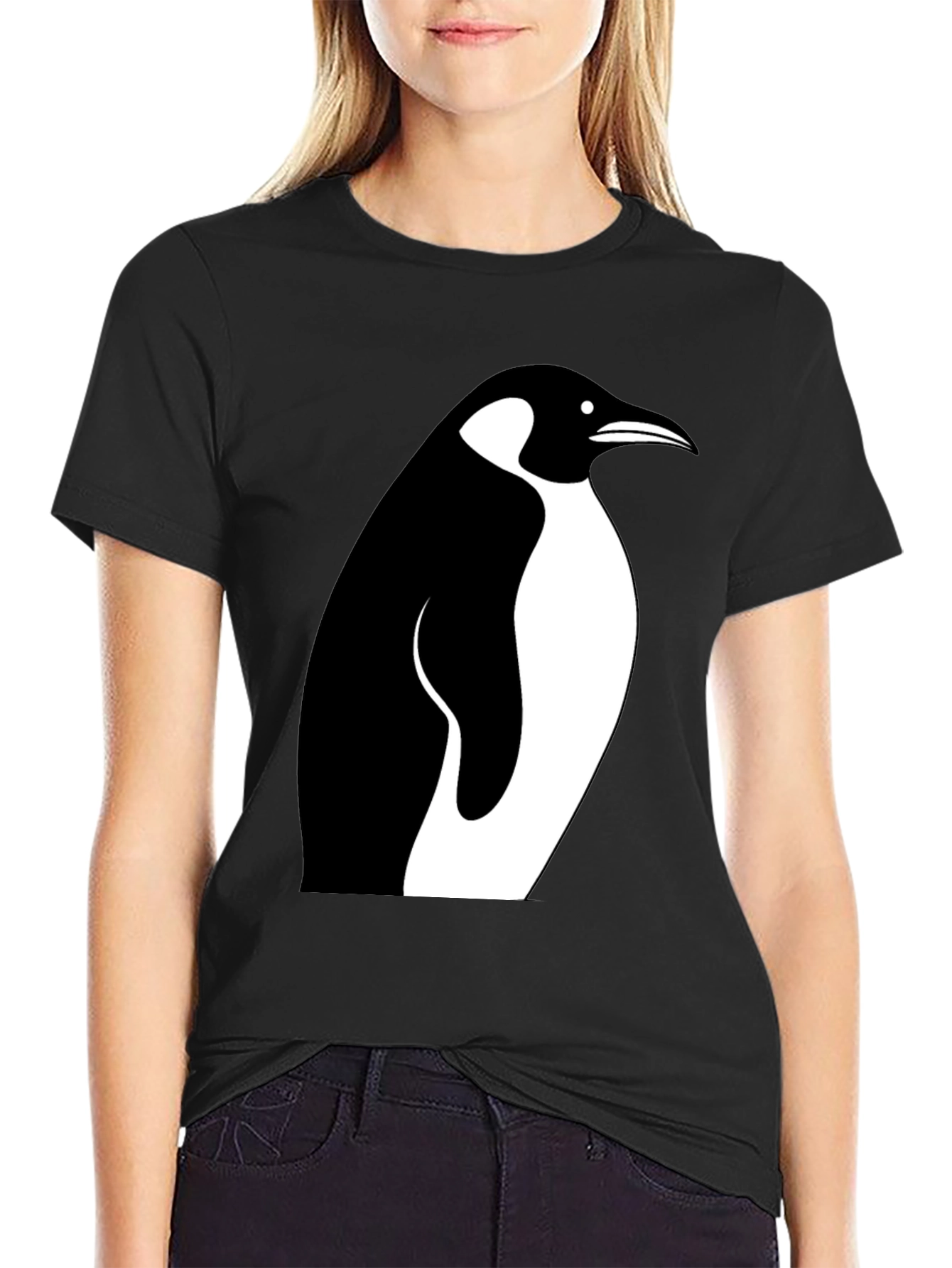 Penguin Graphic Tee - Stylish Black Cotton T-Shirt